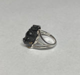 Vintage 1960's New Old Stock Blackamoor Ring in Rhodium-plated Sterling Silver