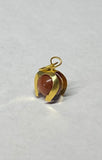 Vintage NOS 1960's 14K Yellow Gold Brown Goldstone "Venturina" Bead Horseshoe Pendant