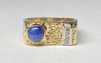 Vintage 1960's Blue Star Sapphire and Diamond Ring