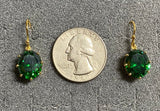 18K Yellow Gold-plated Sterling Silver CZ Emerald Necklace and Earrings Birthstone Set