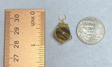 Vintage NOS 1960's 14K Genuine Tiger's Eye 10mm Bead Pentagon Shape Spinner Pendant