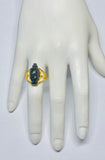Vintage 1960's New Old Stock Blackamoor Ring in 18K Gold-plated Sterling Silver