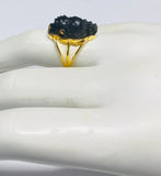 Vintage 1960's New Old Stock Blackamoor Ring in 18K Gold-plated Sterling Silver