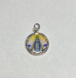 Sterling Silver Enameled Miraculous Virgin Mary "Milagrosa" 13mm (0.50") Medal