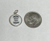 Sterling Silver Enameled Saint Lucy 13mm (0.50") Medal