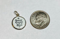 Sterling Silver Enameled Sacred Heart of Jesus "Sagrado Corazon" 13mm (0.50") Medal