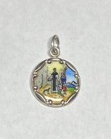 Sterling Silver Enameled San Martin de Porres 13mm (0.50") Medal