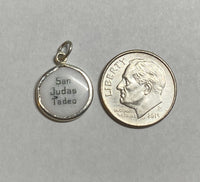 Sterling Silver Enameled Saint Jude Thaddeus "San Judas Tadeo" 13mm (0.50") Medal