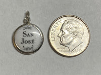 Sterling Silver Enameled Saint Joseph "San Jose" 13mm (0.50") Medal