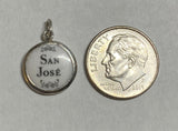 Sterling Silver Enameled Saint Joseph "San Jose" 13mm (0.50") Medal