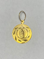 14 Karat Yellow Gold Virgin of Guadalupe 13mm Medal