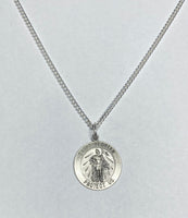 Sterling Silver Saint Florian Patron Saint of Firefighters Medal (Available with or without 20" Curb Link Chain)