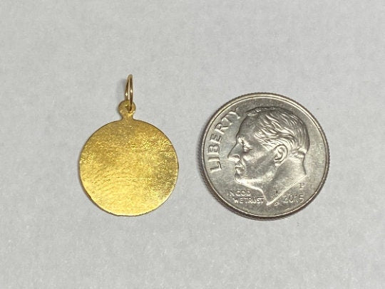 14 Karat Yellow Gold Our Lady of Charity "Caridad del Cobre" 13mm Meda ...