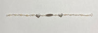 Sterling Silver Freshwater Pearl Oval ID Plaque and Heart 6" Baby Bracelet