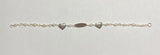 Sterling Silver Freshwater Pearl Oval ID Plaque and Heart 6" Baby Bracelet