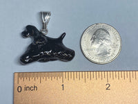 Sterling Silver Hand Enameled Black Cocker Spaniel Dog Pendant