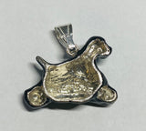 Sterling Silver Hand Enameled Black Cocker Spaniel Dog Pendant