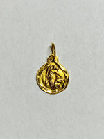 14 Karat Yellow Gold Guardian Angel "Angel de La Guarda" 8mm Baby Medal