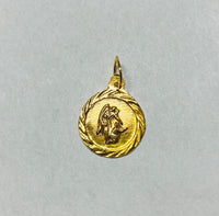 14 Karat Yellow Gold Guardian Angel "Angel de La Guarda" 11mm Medal