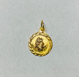 14 Karat Yellow Gold Guardian Angel "Angel de La Guarda" 11mm Medal