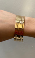 14Kt Yellow Gold Polished Handmade 7 Bangles "Semanario" Set