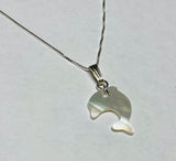 Sterling Silver & Genuine Mother-of-Pearl Dolphin Pendant with 18" Box Chain