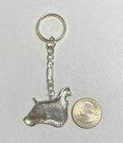 Sterling Silver Cocker Spaniel Dog Figaro Link Key Chain