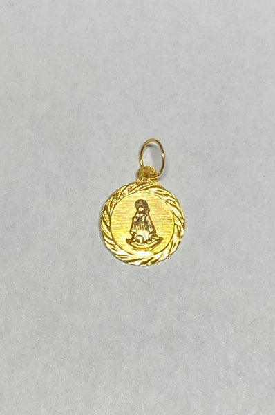 14 Karat Yellow Gold Virgin of Charity "Caridad del Cobre" 11mm Medal