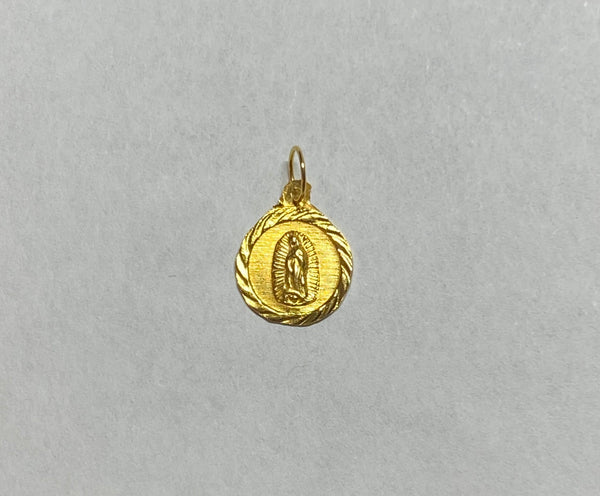 14 Karat Yellow Gold Our Lady of Guadalupe "Virgen de Guadalupe" 11mm Medal