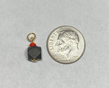 14 Karat Yellow Gold Genuine Azabache Jet & Coral Charm (6mm or 9mm Size)