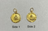 14 Karat Yellow Gold Scapular Sacred Heart of Jesus & Our Lady of Mount Carmel "Virgen del Carmen" 11mm Medal