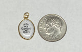 Vintage NOS 10K Yellow Gold Enameled Our Lady of Charity "Caridad del Cobre" 13mm x 10mm Oval Medal