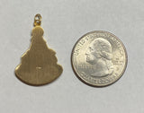 14 Karat Yellow Gold Our Lady of Charity "Caridad del Cobre" Semi-Solid Pendant