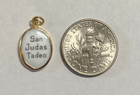 Vintage NOS 10K Yellow Gold Saint Jude "San Judas Tadeo" 13mm x 10mm Oval Medal