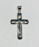 Sterling Silver Rhodium Crucifix Pendant