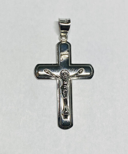 Sterling Silver Rhodium Crucifix Pendant