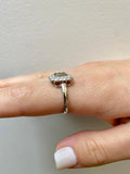 Vintage NOS 1980s Sterling Silver 925 Genuine 0.52 CTW White & Champagne Diamond Ring