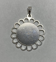 Sterling Silver and 14 Karat Yellow Gold Our Lady of Charity "Caridad del Cobre" Filigree Scalloped Medal