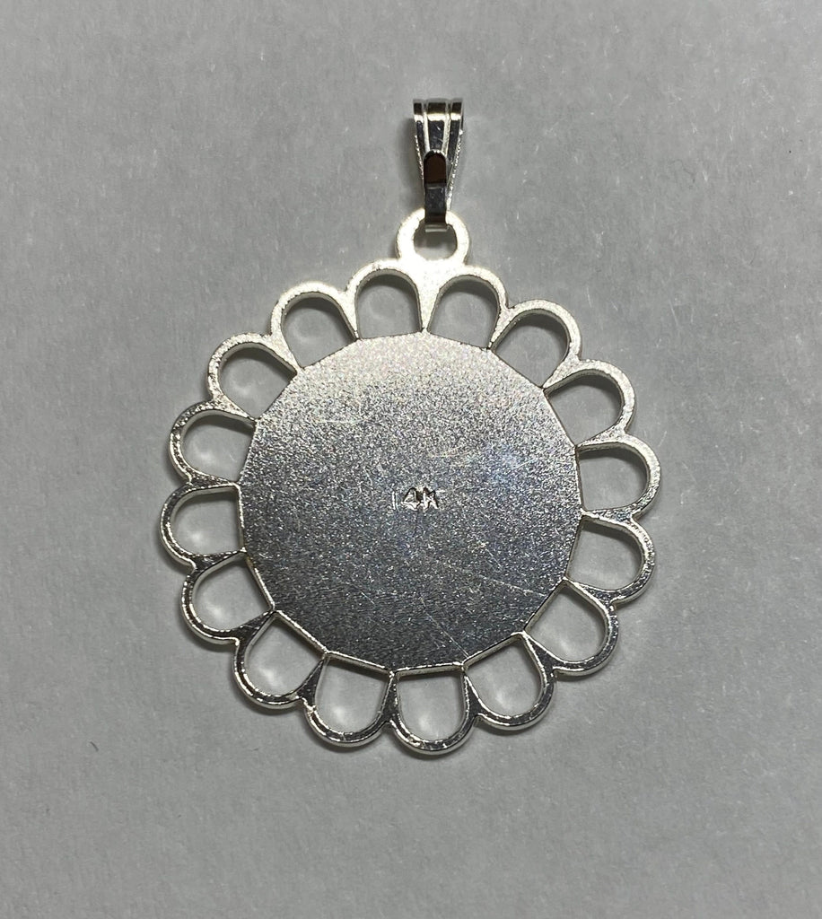 Sterling Silver and 14 Karat Yellow Gold Our Lady of Guadalupe Filigre ...