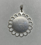 Sterling Silver and 14 Karat Yellow Gold Our Lady of Charity "Caridad del Cobre" Filigree Scalloped Medal