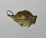 14 Karat Yellow Gold Girl with Ponytail Large Head Charm