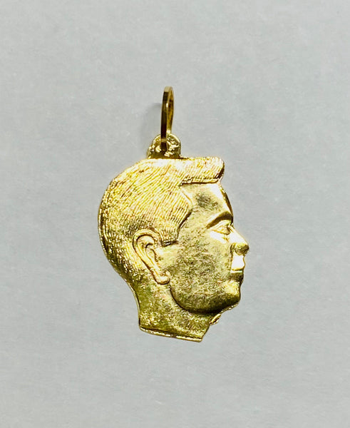 14 Karat Yellow Gold Large Boy Head Charm