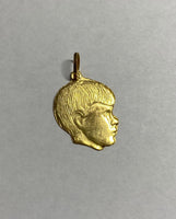 14 Karat Yellow Gold Large Boy Head Charm