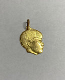 14 Karat Yellow Gold Large Boy Head Charm