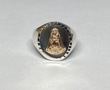 Sterling Silver and 14 Karat Yellow Gold Our Lady of Charity "Caridad del Cobre" Man's Signet Ring