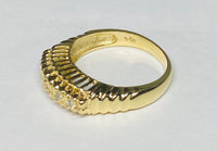 Vintage NOS 1960's 14 Karat Yellow Gold and 1/10ct Genuine Diamond Ladies Wedding Band