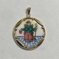 Vintage NOS 1970's 10K Enameled Holy Infant of Atocha "Niño de Atocha" 23.7mm Round Medal