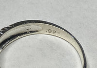 Vintage NOS 1960's Sterling Silver and Genuine Single-cut Diamonds Ladies Wedding Band