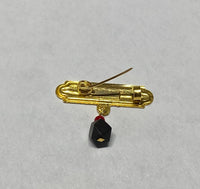 14Kt Plain or Engravable Baby Pin with Genuine Azabache