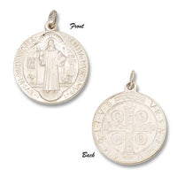 Saint Benedict "San Benito" Round Medal in Sterling Silver